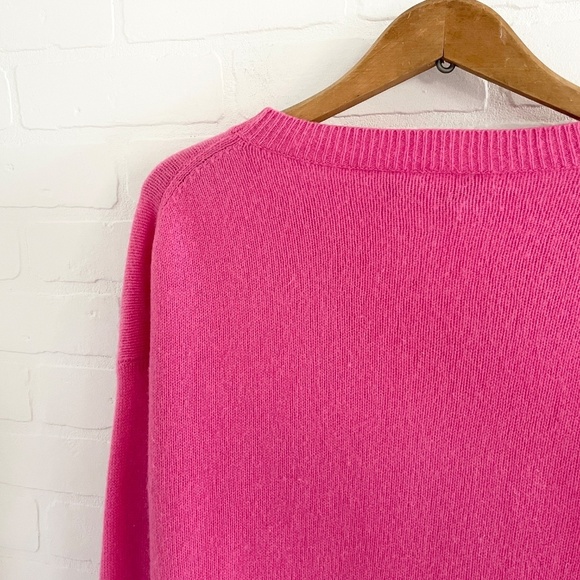 Zara Women’s Knit Sweater 100% Cashmere High low Barbie Pink Sz M oversized - Picture 13 of 16